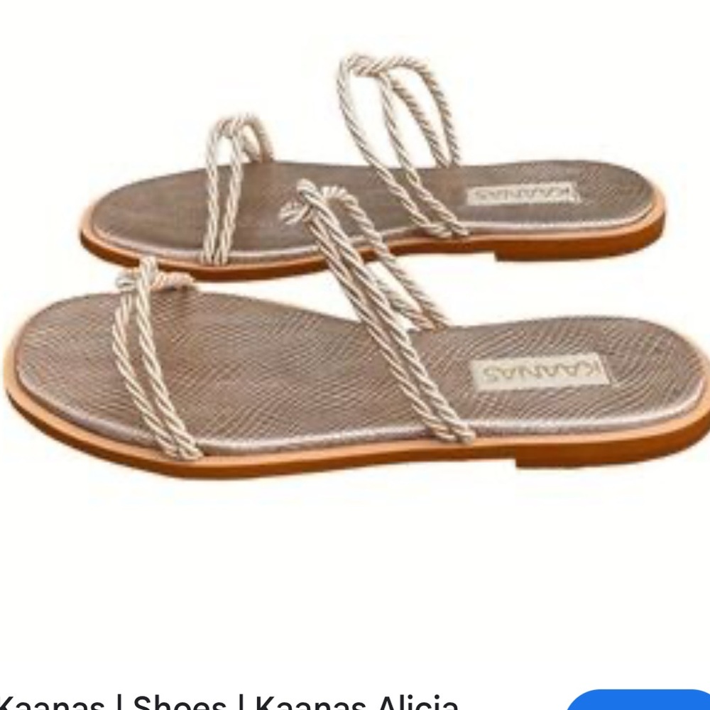 Kaanas Alicia Slide Champagne Rope Sandals 7 - Picture 3 of 5